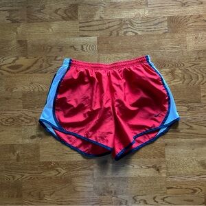 Nike Tempo Red White Navy Blue Athletic Shorts White Running Liner Girls XL